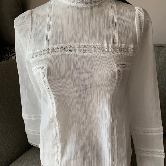 NWT AllSaints Gorgeous White Blouse 2 - Picture 2 of 6